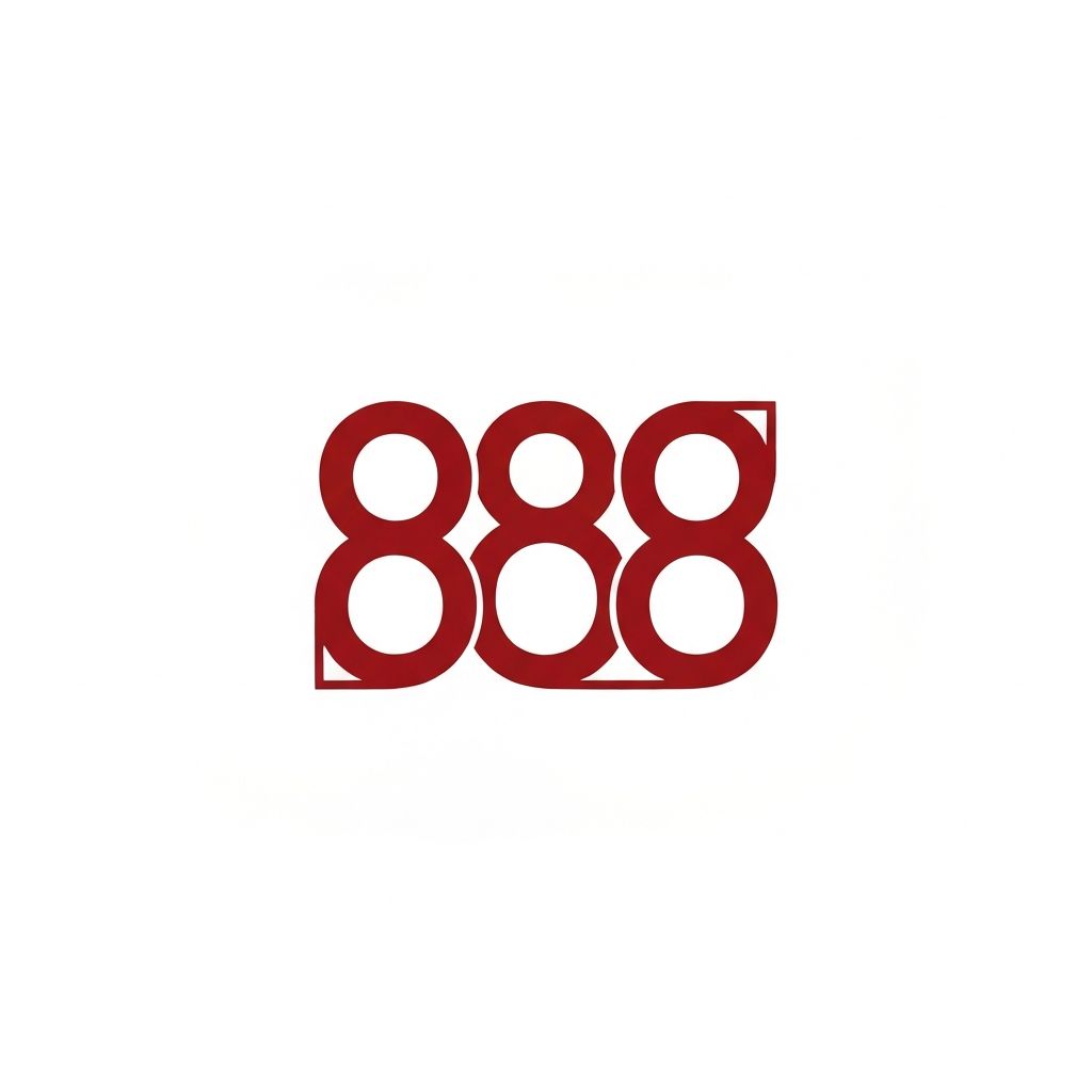 Logotipo de 888 Casino con texto rojo en negrita sobre fondo blanco, marca internacional de casino en línea