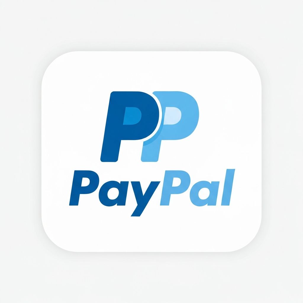 Logo de PayPal con texto azul y dos círculos P superpuestos en azul y celeste sobre fondo blanco, billetera digital para pagos en casinos